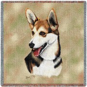 Cardigan Welsh Corgi - Robert May - Lap Square Cotton Woven Blanket Throw -  (54x54)