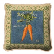 Carrots Textured Hand Finished Elegant Woven Throw Pillow Cover 100% Cotton  Size 17x17