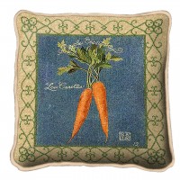Carrots Textured Hand Finished Elegant Woven Throw Pillow Cover 100% Cotton  Size 17x17