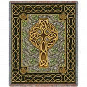Celtic Cross - Cotton Woven Blanket Throw -  (72x54)