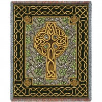 Celtic Cross - Cotton Woven Blanket Throw -  (72x54)