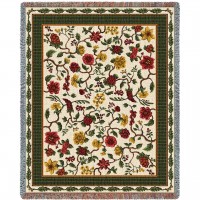 Chelseas Garden - Cotton Woven Blanket Throw -  (72x54)