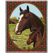 Cheval Horse - Cotton Woven Blanket Throw -  (72x54)