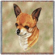 Chihuahua - Robert May - Lap Square Cotton Woven Blanket Throw -  (54x54)