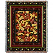 Chili Peppers - Helen Vladykina - Cotton Woven Blanket Throw -  (72x54)