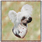 Chinese Crested - Robert May - Lap Square Cotton Woven Blanket Throw -  (54x54)