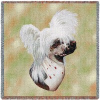 Chinese Crested - Robert May - Lap Square Cotton Woven Blanket Throw -  (54x54)