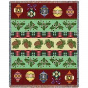 Christmas Banding - Cotton Woven Blanket Throw -  (72x54)