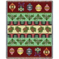 Christmas Banding - Cotton Woven Blanket Throw -  (72x54)