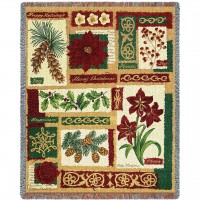 Christmas Collage - Helen Vladykina - Cotton Woven Blanket Throw -  (72x54)