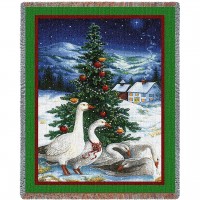 Christmas Goose - Lynn Bywaters - Cotton Woven Blanket Throw -  (72x54)