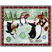 Christmas Penguins - Jennifer Brinley - Cotton Woven Blanket Throw -  (72x54)