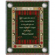 Sports - Winston Churchill Golf Quote - Cotton Woven Blanket Throw -  (72x54)