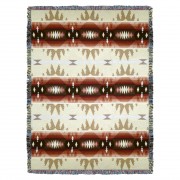 Cimarron - Yellow - Southwest Native American Inspired Tribal Camp - Cotton Woven Blanket Throw -  (72x54)