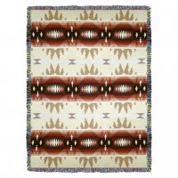 Cimarron - Yellow - Southwest Native American Inspired Tribal Camp - Cotton Woven Blanket Throw -  (72x54)