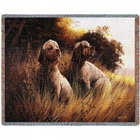 Clumber Spaniel - Robert May - Cotton Woven Blanket Throw -  (72x54)