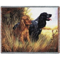 Cocker Spaniel - Robert May - Cotton Woven Blanket Throw -  (72x54)