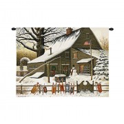 Cocoa Break at the Copperfields by Charles Wysocki - Woven Tapestry Wall Art Hanging- 100% Cotton Size 34x26