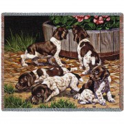 Common Scents Spainiel - Bob Christie - Cotton Woven Blanket Throw -  (72x54)