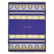 Concho Springs - Plum - Southwest Native American Inspired Tribal Camp - Cotton Woven Blanket Throw -  (72x54)