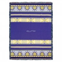 Concho Springs - Plum - Southwest Native American Inspired Tribal Camp - Cotton Woven Blanket Throw -  (72x54)