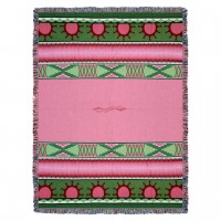 Concho Springs - Rose - Southwest Native American Inspired Tribal Camp - Cotton Woven Blanket Throw -  (72x54)