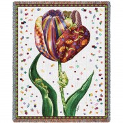 Confetti Tulip - Bambi Papais - Cotton Woven Blanket Throw -  (72x54)