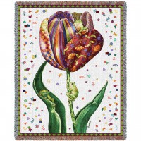 Confetti Tulip - Bambi Papais - Cotton Woven Blanket Throw -  (72x54)