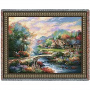 Country Bridge - James Lee - Cotton Woven Blanket Throw -  (72x54)
