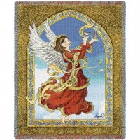 Crimson Angel - Ingrid - Cotton Woven Blanket Throw -  (72x54)