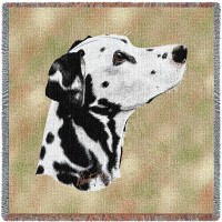 Dalmatian - Robert May - Lap Square Cotton Woven Blanket Throw -  (54x54)