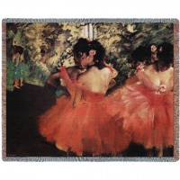 Dancers In Pink Edger Degas - Cotton Woven Blanket Throw -  (72x54)