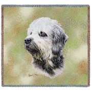 Dandie Dinmont - Robert May - Lap Square Cotton Woven Blanket Throw -  (54x54)
