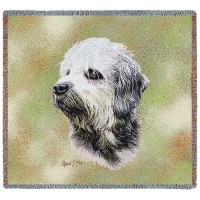 Dandie Dinmont - Robert May - Lap Square Cotton Woven Blanket Throw -  (54x54)