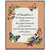 Daughter Poem - Cotton Woven Blanket Throw -  (72x54)