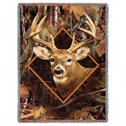Deer in Camo - Greg Giordano - Cotton Woven Blanket Throw -  (72x54)