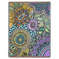 Dentelle - Helen Kiebzak - Cotton Woven Blanket Throw -  (72x54)