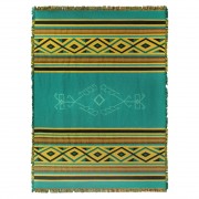 Desert - Rain - Southwest Native American Inspired Tribal Camp - Cotton Woven Blanket Throw -  (72x54)