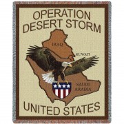 US Operation Desert Storm - Cotton Woven Blanket Throw -  (72x54)