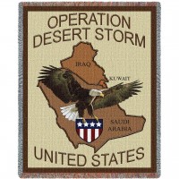 US Operation Desert Storm - Cotton Woven Blanket Throw -  (72x54)