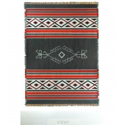 Desert - Wind - Southwest Native American Inspired Tribal Camp - Cotton Woven Blanket Throw -  (72x54)