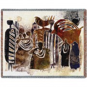 Earthmarks - African Style - David Manje - Cotton Woven Blanket Throw -  (72x54)
