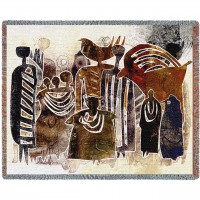 Earthmarks - African Style - David Manje - Cotton Woven Blanket Throw -  (72x54)