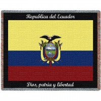 Ecuador Flag - Cotton Woven Blanket Throw -  (72x54)