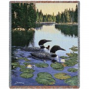 Enchanted Passage Loons - Derk Hanson - Cotton Woven Blanket Throw -  (72x54)
