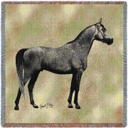 Endurance Arabian Horse - Robert May - Lap Square Cotton Woven Blanket Throw -  (54x54)