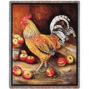 English Cockerel Rooster - Alexandra Churchill - Cotton Woven Blanket Throw -  (72x54)