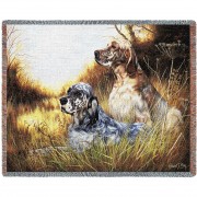 English Setter - Robert May - Cotton Woven Blanket Throw -  (72x54)