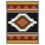 Espanola - Southwest Native American Inspired Tribal Camp - Cotton Woven Blanket Throw -  (72x54)