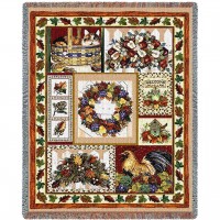 Fall Patchwook - Linda McDonald - Cotton Woven Blanket Throw -  (72x54)